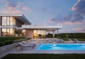 Moderne Villa mit Swimmingpool in mediterraner Umgebung