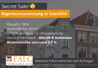 Diskrete Vermarktung - Modernisierte Altbauwohnung in Coesfeld!