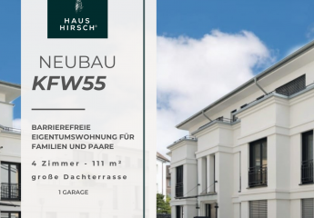 111 m²-Barrierefreie 3-Zi-Eigentumswohnung mit XL-Dachterrasse und moderner Energieeffizienz KFW55