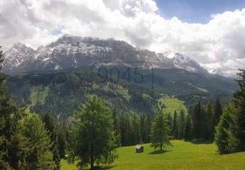 Almwiese mit kleiner Kochhütte und Stadel in Alta Badia - Südtirol