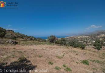 Kreta Triopetra Grundstück mit Meerblick in der Nähe von Agios Pavlos und Triopetra Strand