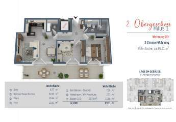 AKTIONSPREIS 799.000 EUR statt 859.000 EUR! Perfekte 3-Zimmerwohnung mit XXL-Balkon und Bad mit Wanne+Dusche