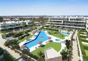 Apartment mit Terrasse gelegen in Torrevieja an der Costa Blanca Süd ausgestattet mit 3 Schlafzimmer und 2 Badezimmer, Pool, Garage