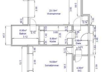 Verkaufe eine 2 Zimmer Wohnung 62,5m², mit Balkon ~ 7m², und Stellplatz,  **vermietet**